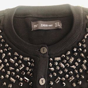 Zara Knit Jeweled Night Out Cardigan